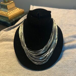 Elegant Silver Multi-Strand Necklace
